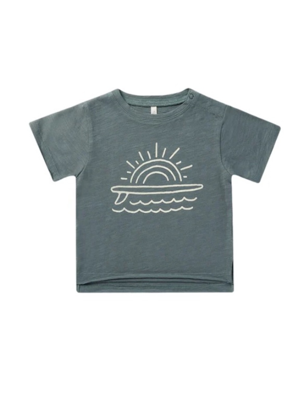 Rylee + Cru Slate Green Tee with White Sun & Surf Graphic